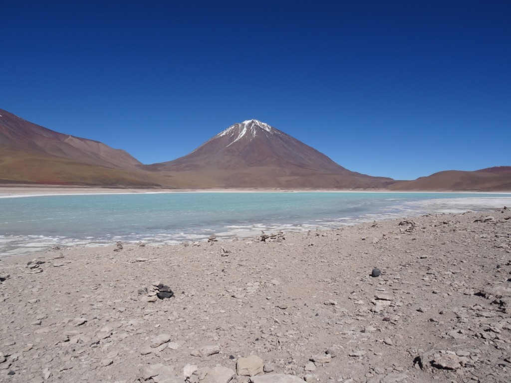 Weiter geht's zur Laguna Verde mit dem Licancabur im Hintergrund